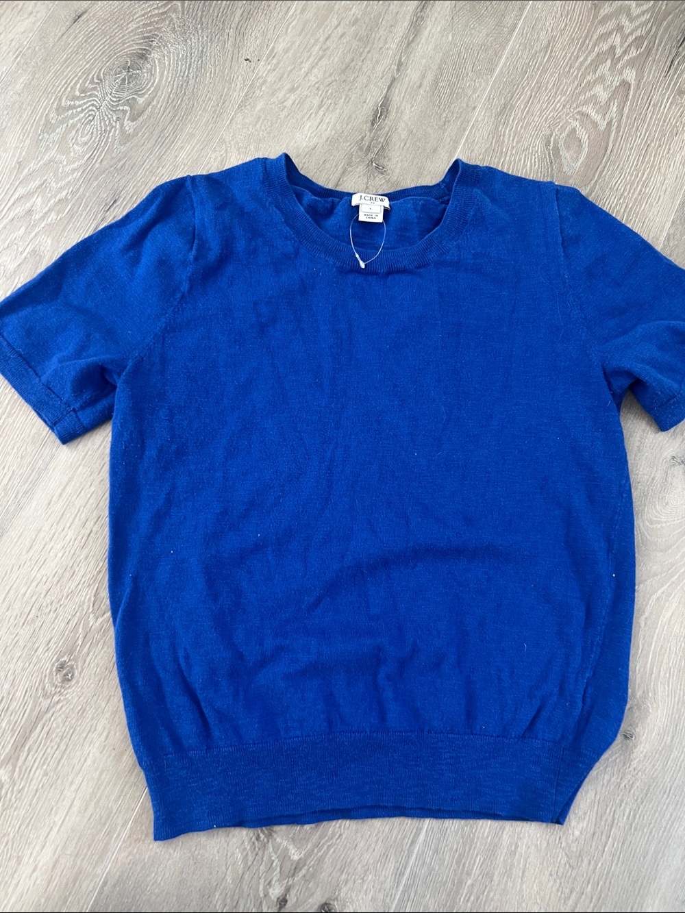 J. Crew Short Sleeve Crewneck Sweater - Cobalt Blue
